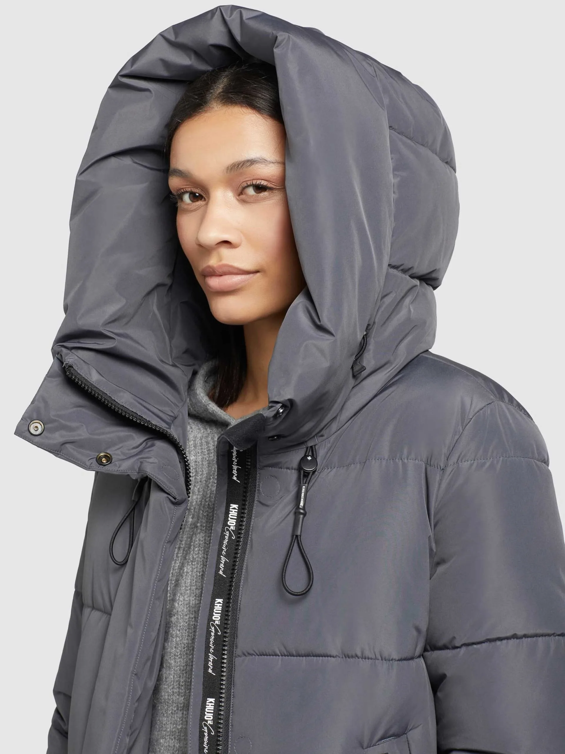 Khujo Wintermantels Wintermantel Soulani Dames Stone Grey - Afbeelding 7