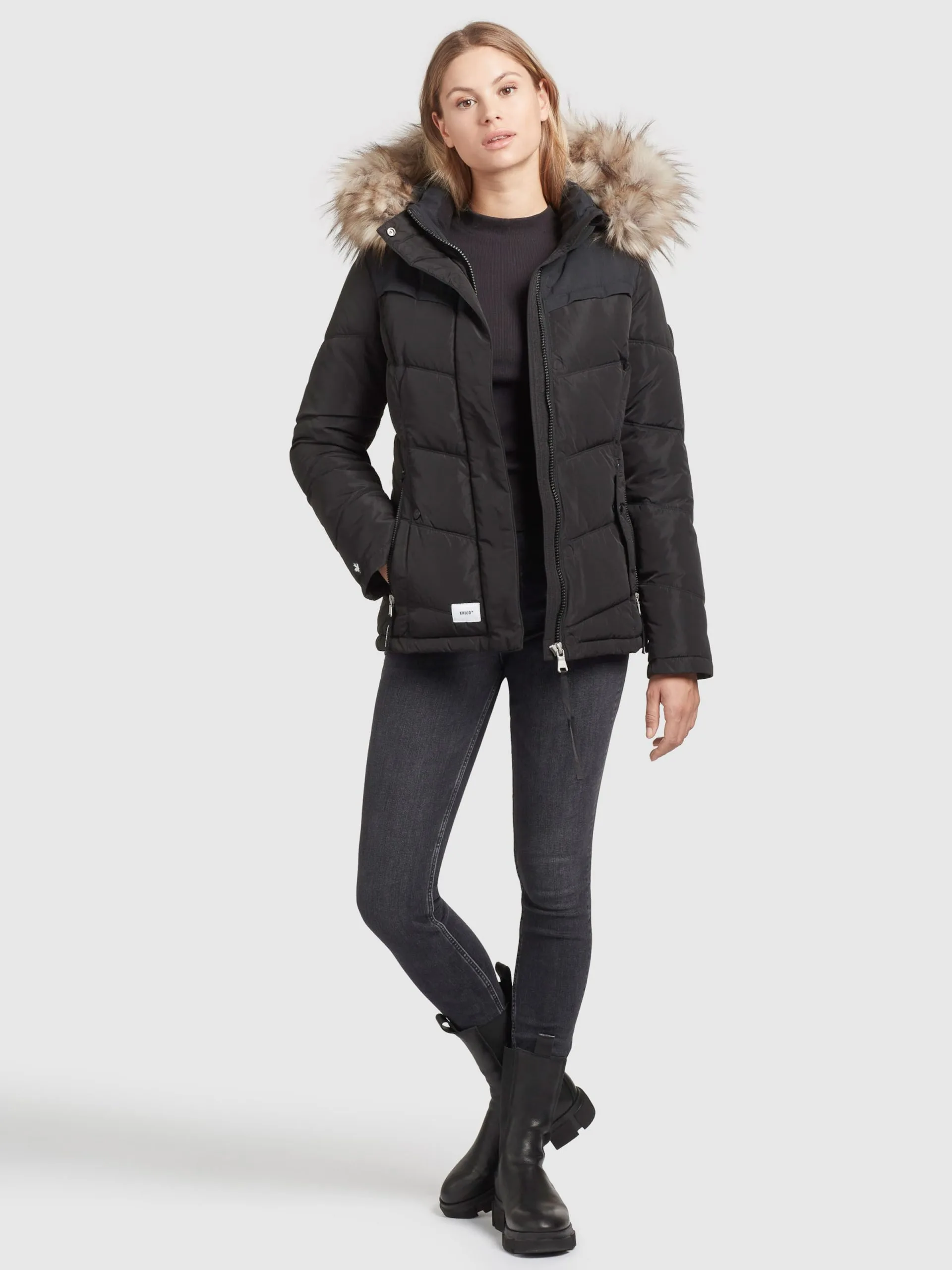 Khujo Winterjassen Winterjas Winsen Dames Zwart - Afbeelding 6