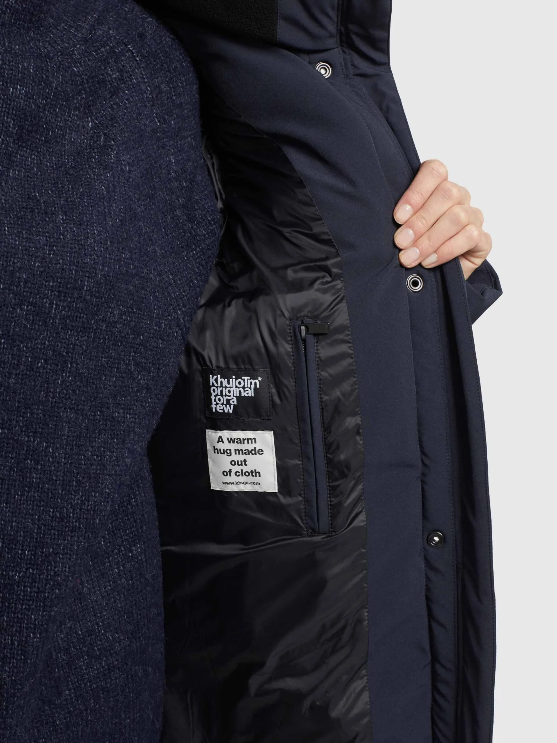 Khujo Korte Mantels Wintermantel Wente Dames Donkerblauw - Afbeelding 8