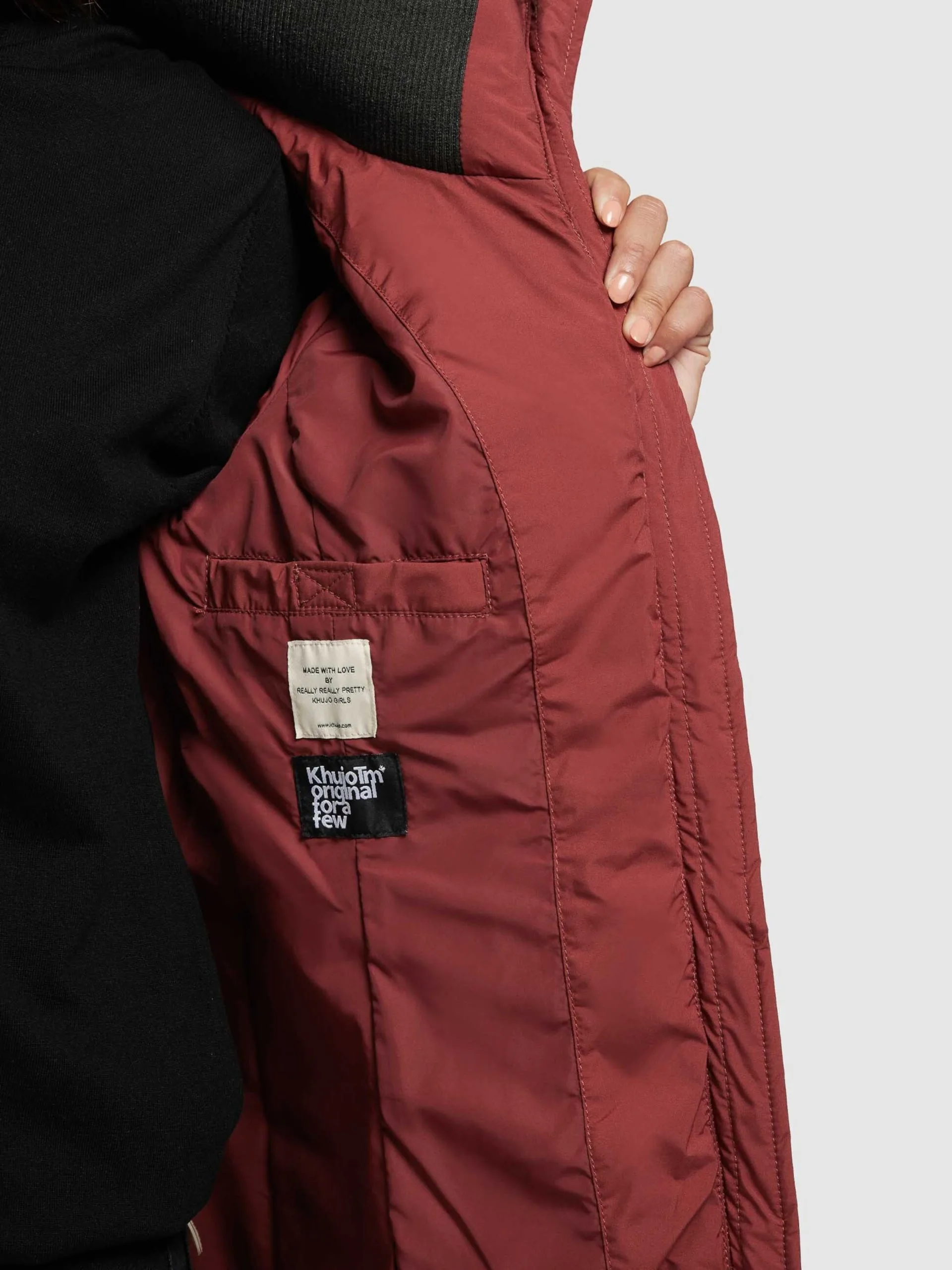 Khujo Winterjassen Winterjas Tweety Dames Roestrood - Afbeelding 8