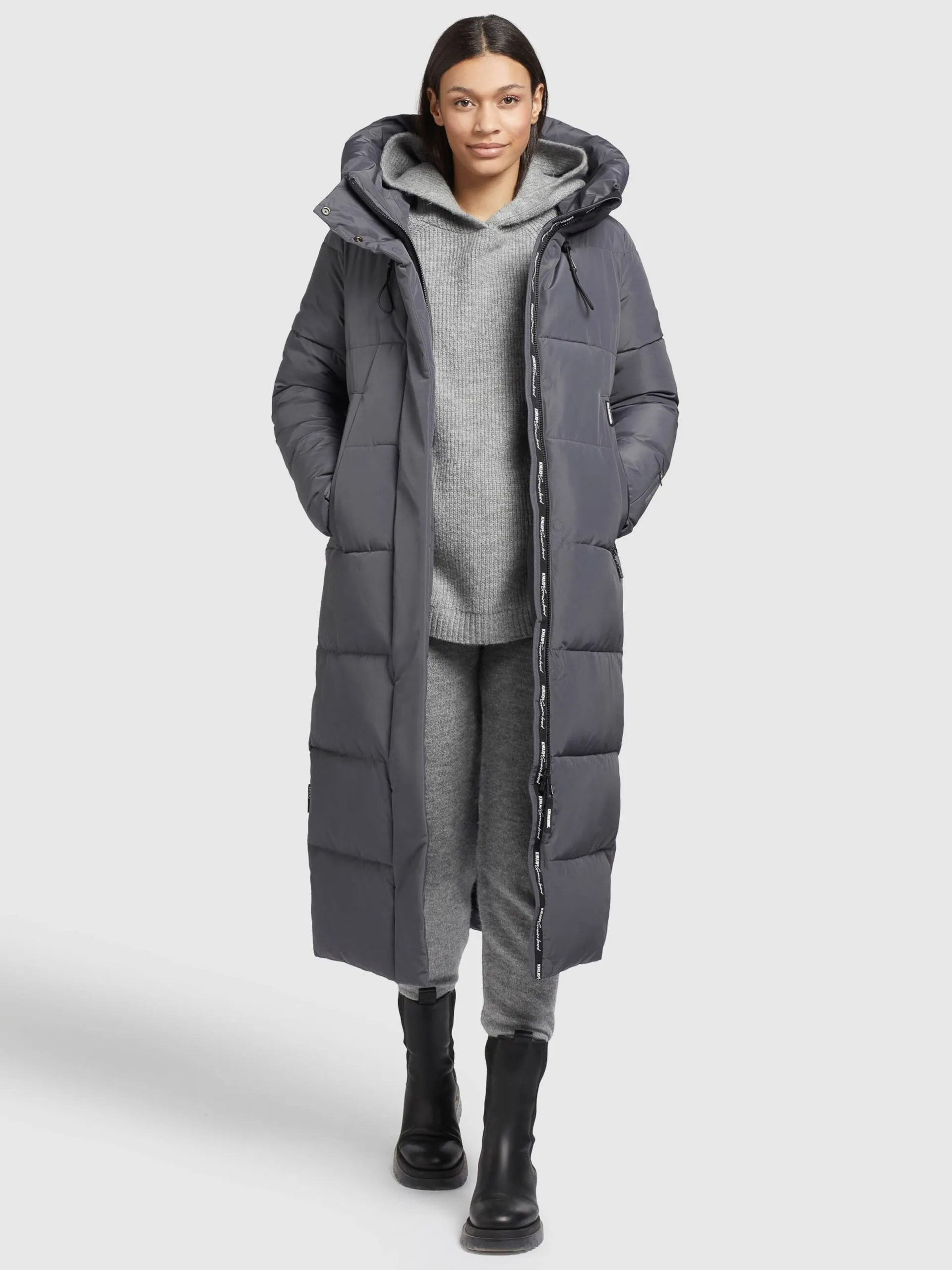 Khujo Wintermantels Wintermantel Soulani Dames Stone Grey - Afbeelding 6