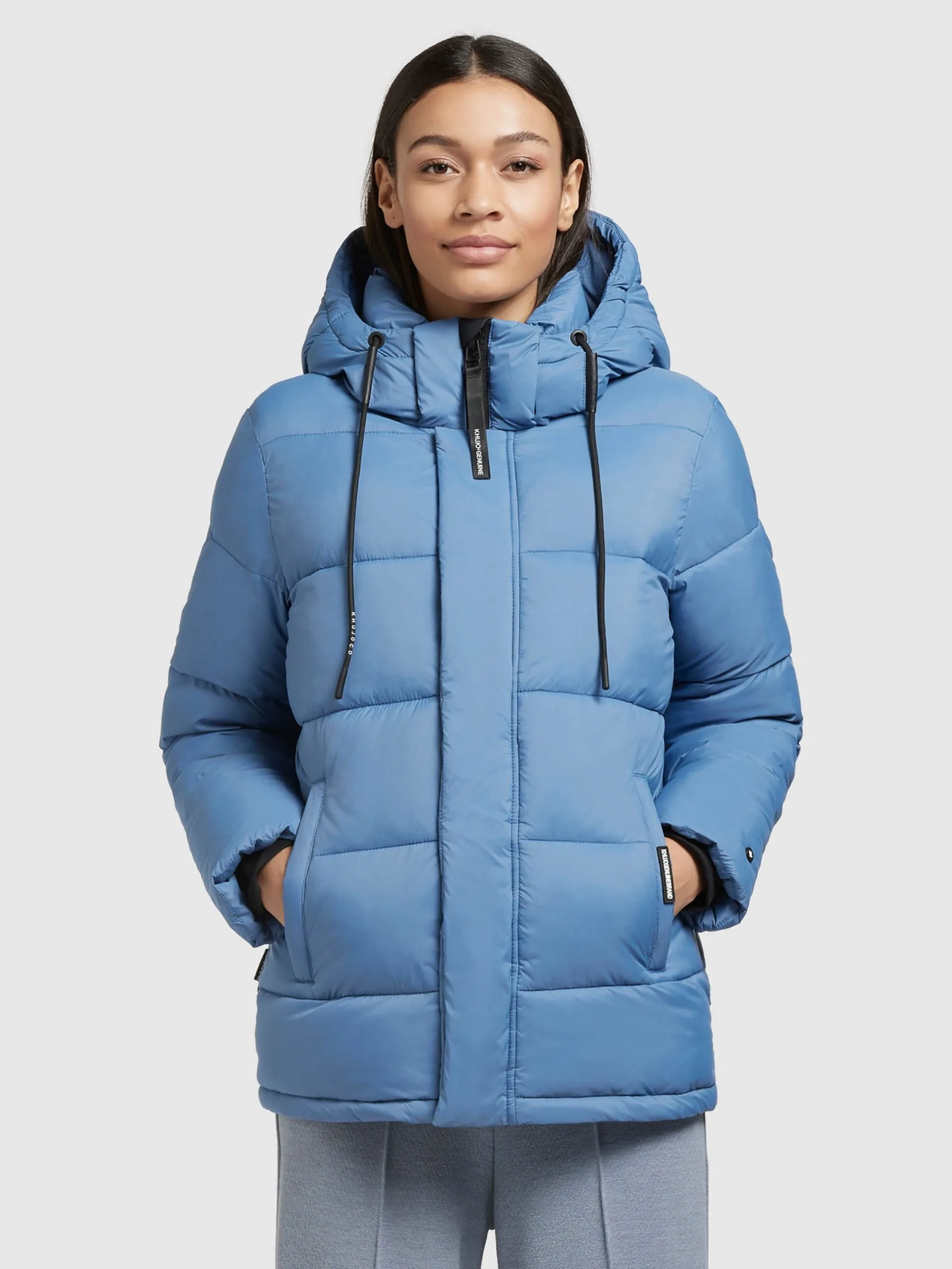 Khujo Winterjassen Winterjas Evona Dames Hemelsblauw - Afbeelding 2