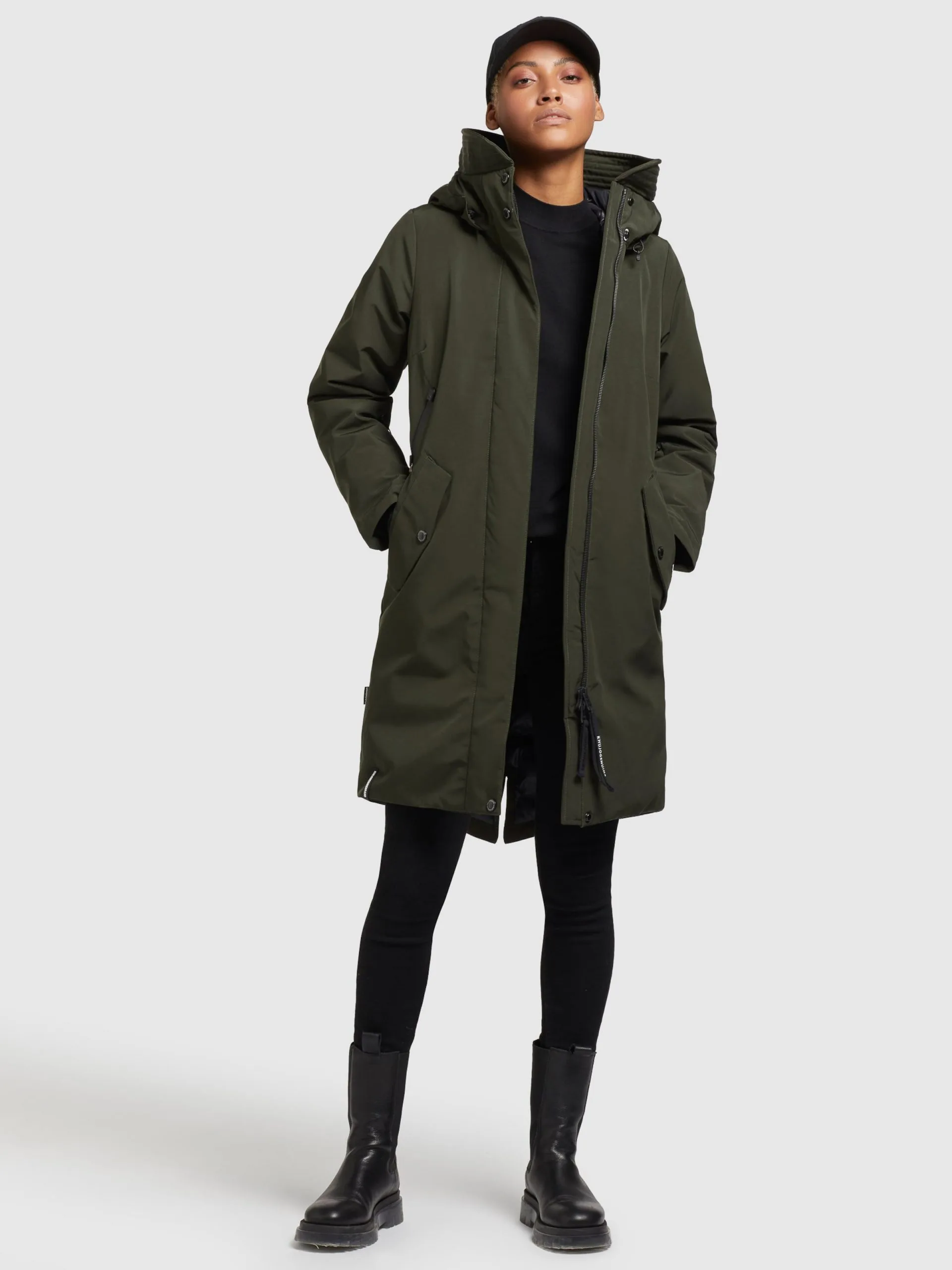 Khujo Wintermantels Wintermantel Charlyn 3 Dames Kaki - Afbeelding 3