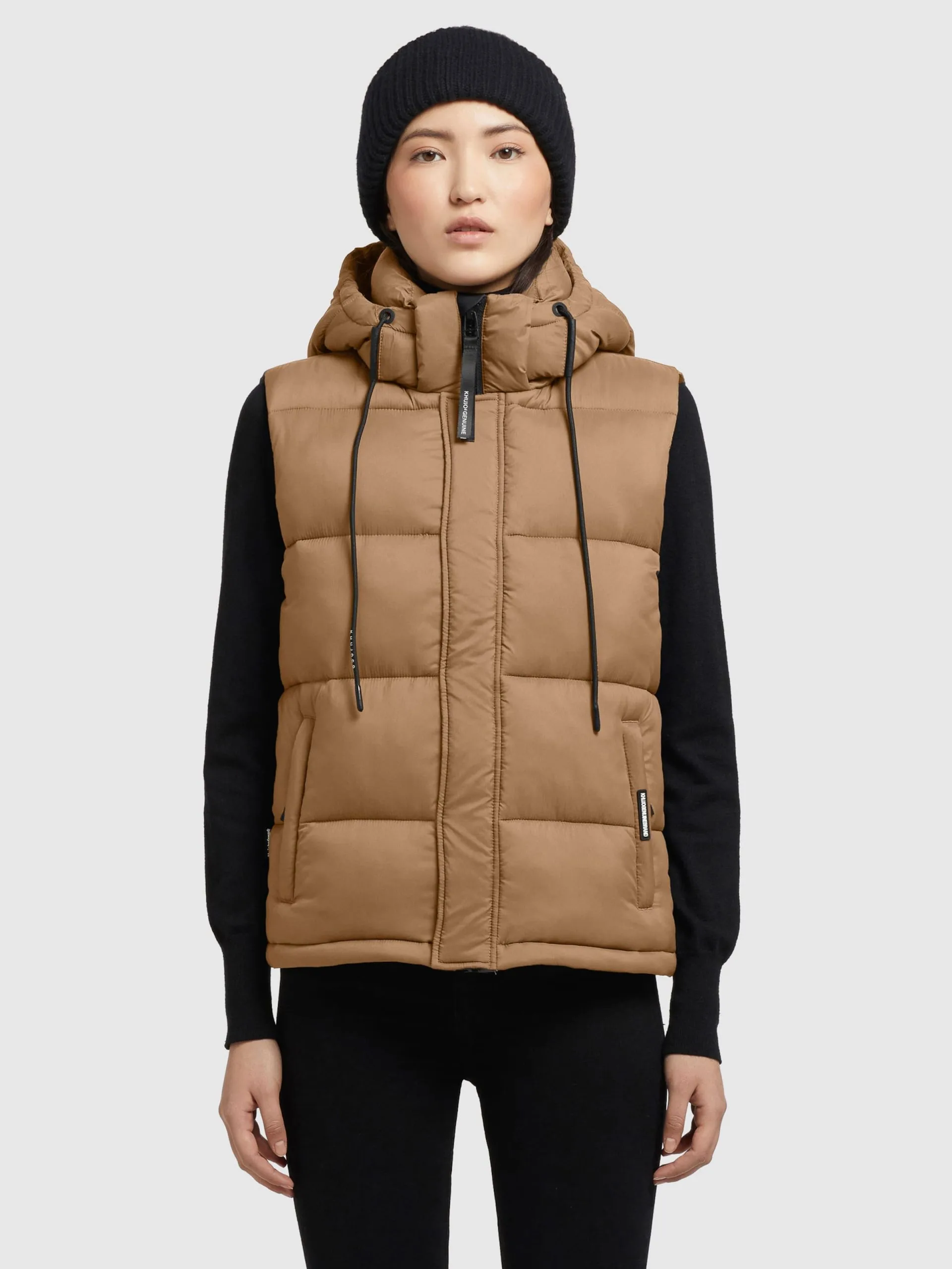 Khujo Bodywarmers Bodywarmer Eden Dames Lichtbruin - Afbeelding 2