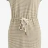 Khujo Jerseyjurken Jurk ANNEMARIE Dames Beige / Wit