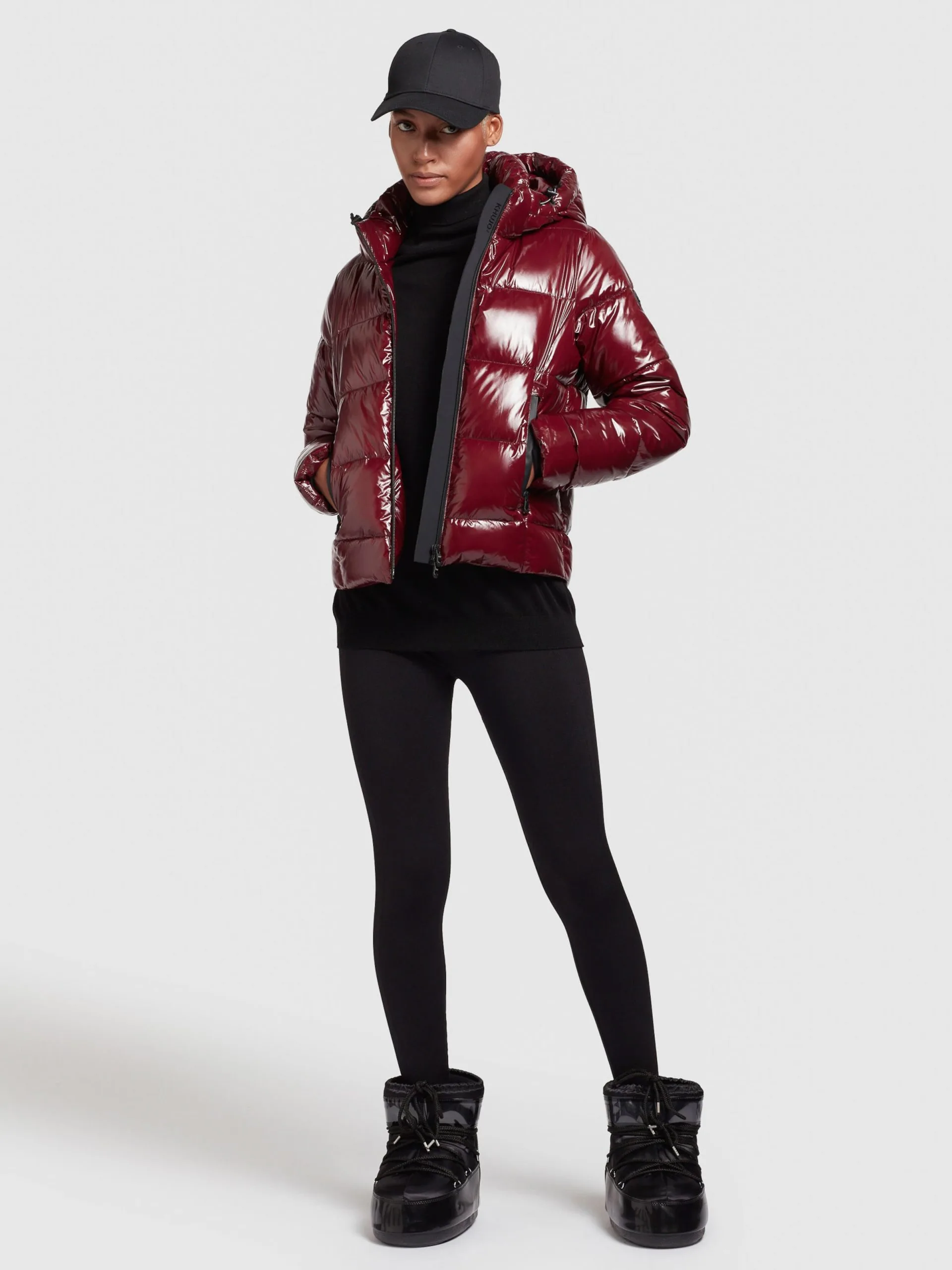 Khujo Winterjassen Winterjas Fala Dames Donkerrood - Afbeelding 3